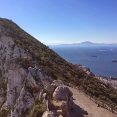 The Rock of Gibraltar and Africa in the Distance